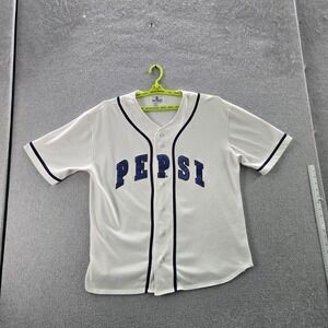 VINTAGE Pepsi Men Jersey L/XL White Logo Embroidery Generation Next Baseball